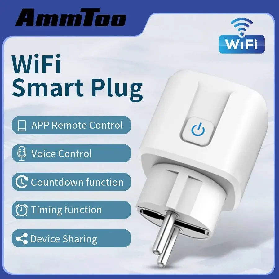 Ammtoo Smart Plug WiFi Socket EÚ 16A s funkciou časovania funkcie Funkcie hlasového ovládania funguje s aplikáciou Alexa GoogleHome App