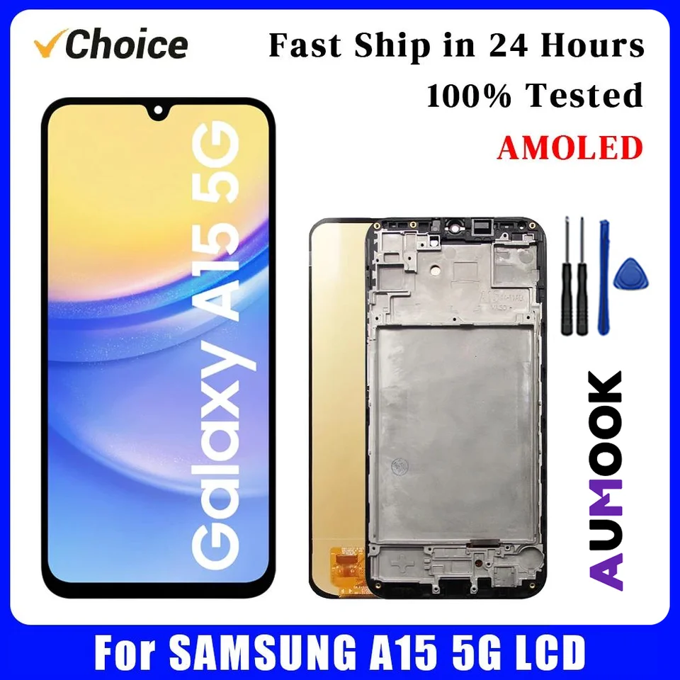 AMOLED DISPICE pre zostavu Digitalizátora dotykovej obrazovky Samsung A15 5G LCD pre Samsung Galaxy A15 A156 A155 LCD DISPIT