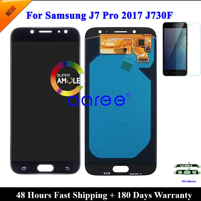 AMOLED OLED pre Samsung J7 Pro 2017 J730 LCD displej pre Samsung J7 2017 J730F LCD SCREE DOTURE DIGITIZERIZATION + ARDEVE