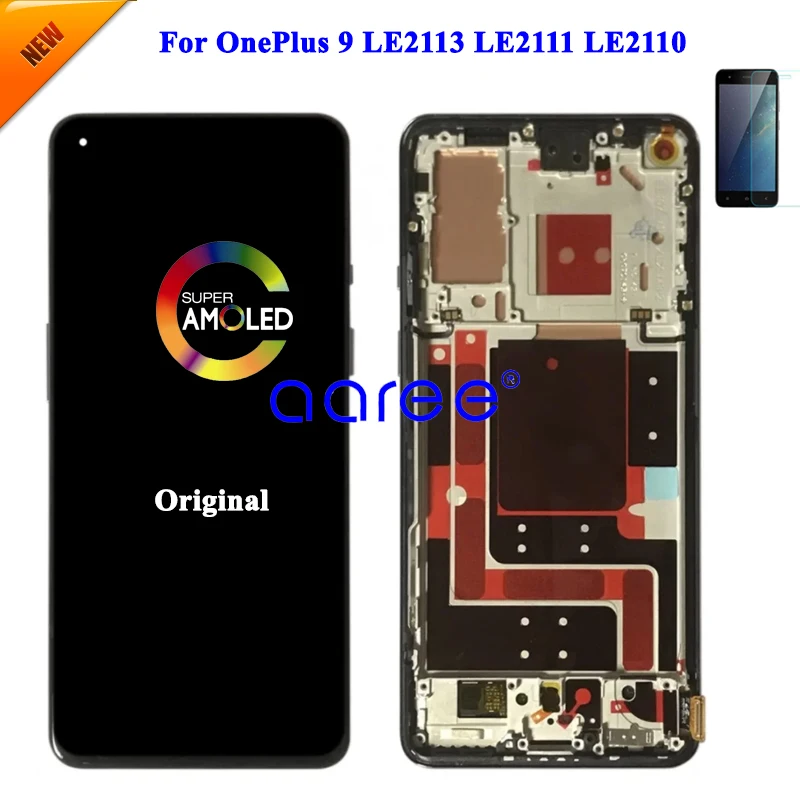 AMOLED Original LCD obrazovka pre displej OnePlus 9 LCD pre displej OnePlus 9 Pro Display LCD Screen Dotknutá zostava digitalizátora