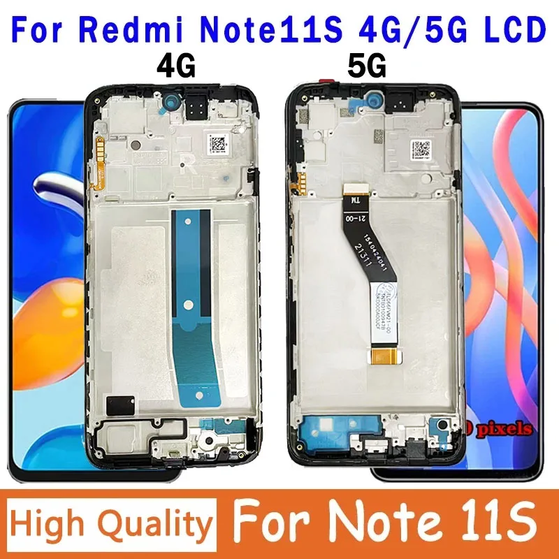 AMOLED pre Xiaomi Redmi Note 11S 5G 22031116BG LCD Digitalizátor dotykovej obrazovky pre Redmi Note 11S 4G 2201117SG LCD Note1s Display