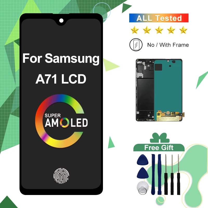 AMOLED SM-A715F/DSN LCD pre Samsung Galaxy A71 LCD SM-A715F/DSM DISPLET DISPLET DIGITIZER NAHRADENT PRE SAMSUNG A715