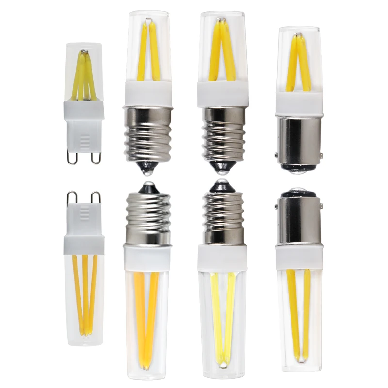 Ampoule LED vlákno žiarovka E14 E17 B15 G9 2W 3W Dimmer 110V 220V COB Dommaovateľná mini sklenená sviečka svetlo svetlo rekordná lampa LAMP