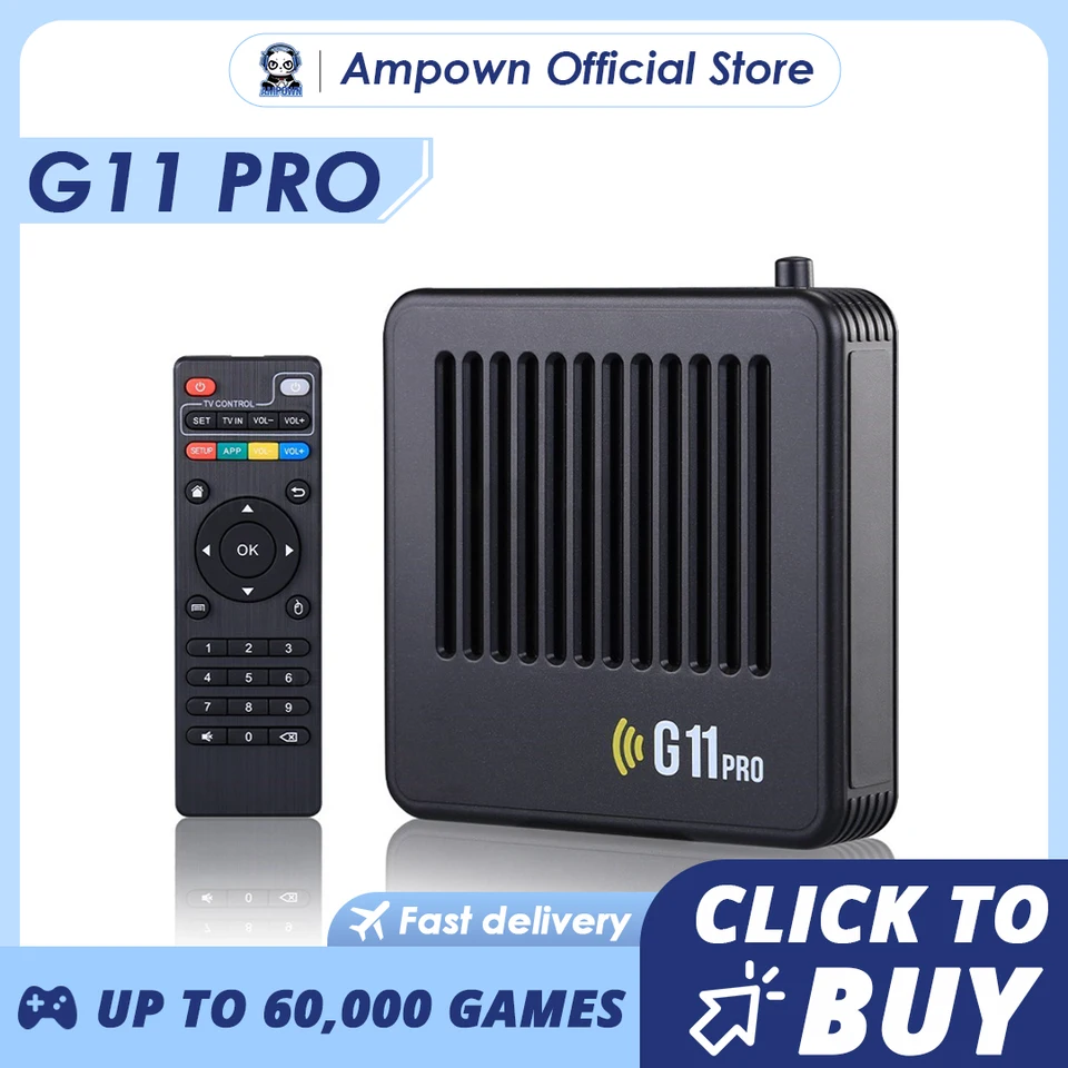 AMPown G11 Pro Video Game Box Retro Game Console 256G Vstavané v 60000 retro hier Ultra Low Latency Wireless Controller 4K Výstup