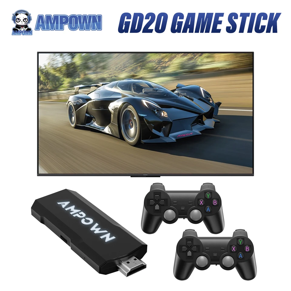 AMPOWN GD20 Game Console 4K 60fps HDMI nízky latencia výstup GD10 Ultra GD20 TV Game Stick Prenosná retro domáca konzola 50K Games