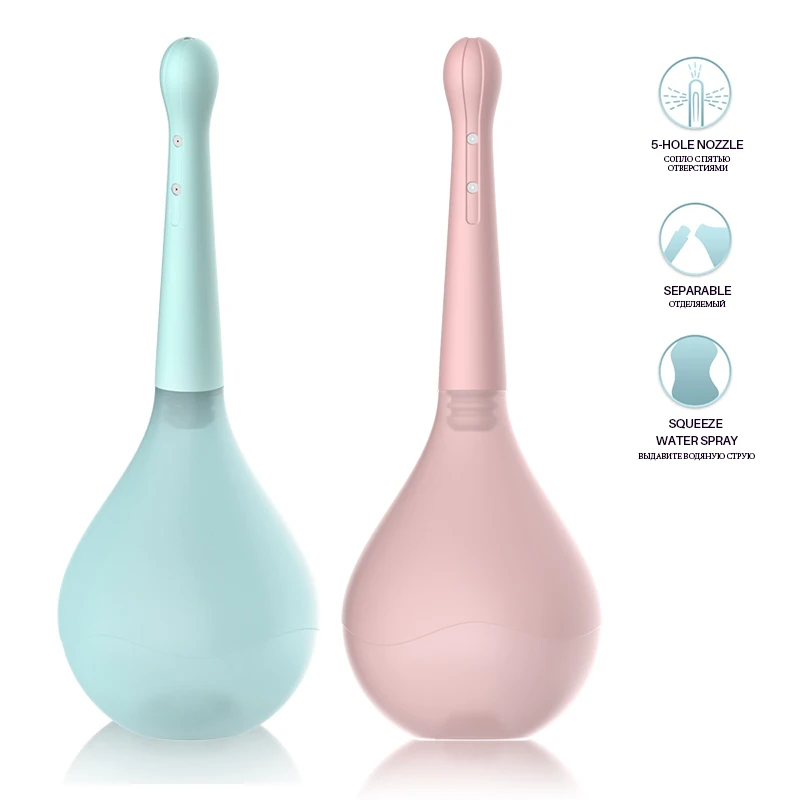 Anal Cleaner Silicone Enema Shower Nozzle Ass Healthy Rectal Douche Anal Syringe Vaginal Cleansing Cleaner Flusher Gay for Sex