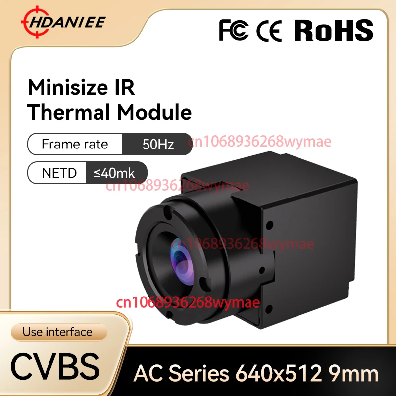 Analógová tepelná kamera CVBS 640 × 512 Camera s rozlíšením 9 mm šošovky 12UM UNOLEDED Infračervená fokálna rovina detektora pre diely RC FPV DRONE ČASŤ