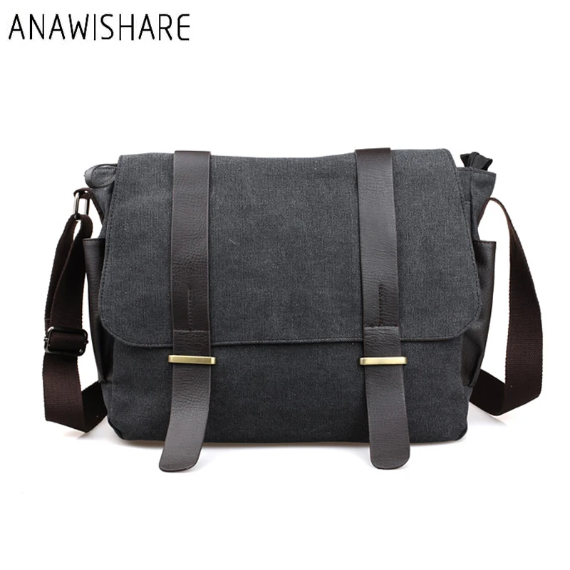 Anawishare Men Messenger Tašky veľké plátno Crossbody Tašky Školské tašky na ramená laptop prenosné kabelky Bolsa feminina