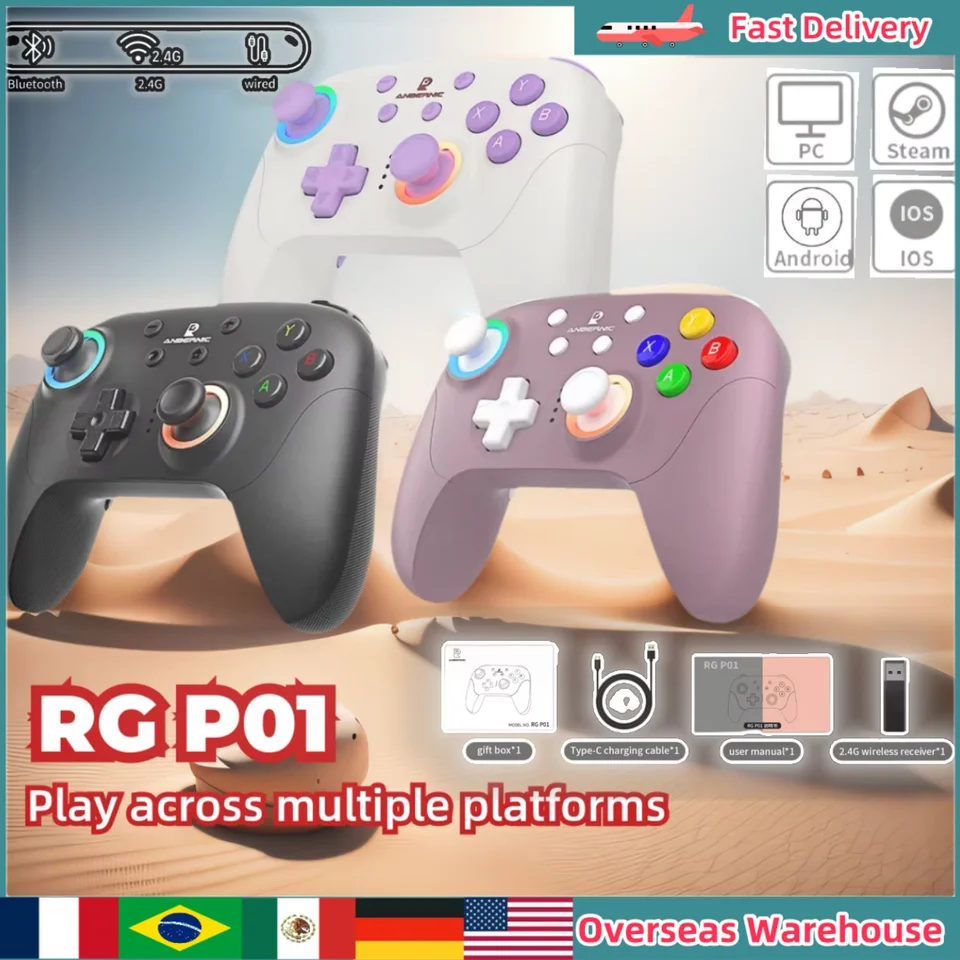 Anbernic RG P01 GamePad Wired Wired Wireless Bluetooth Joystick Xbox Game Controller pre PC Android iOS parné doplnky darčeky