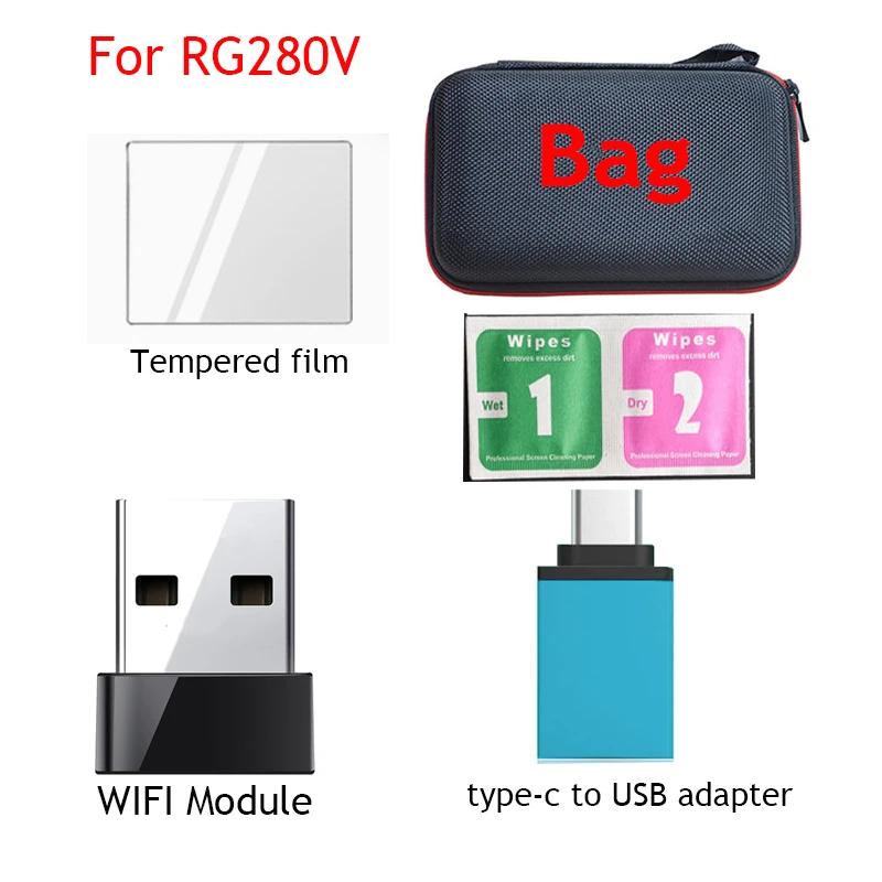 Anbernické diely pre RG351M/RG350M/RG351P/RG350/RG350P/RG280V/RG280M Universal Bag Glass Scree Screel Chráni HD HD Retro Game