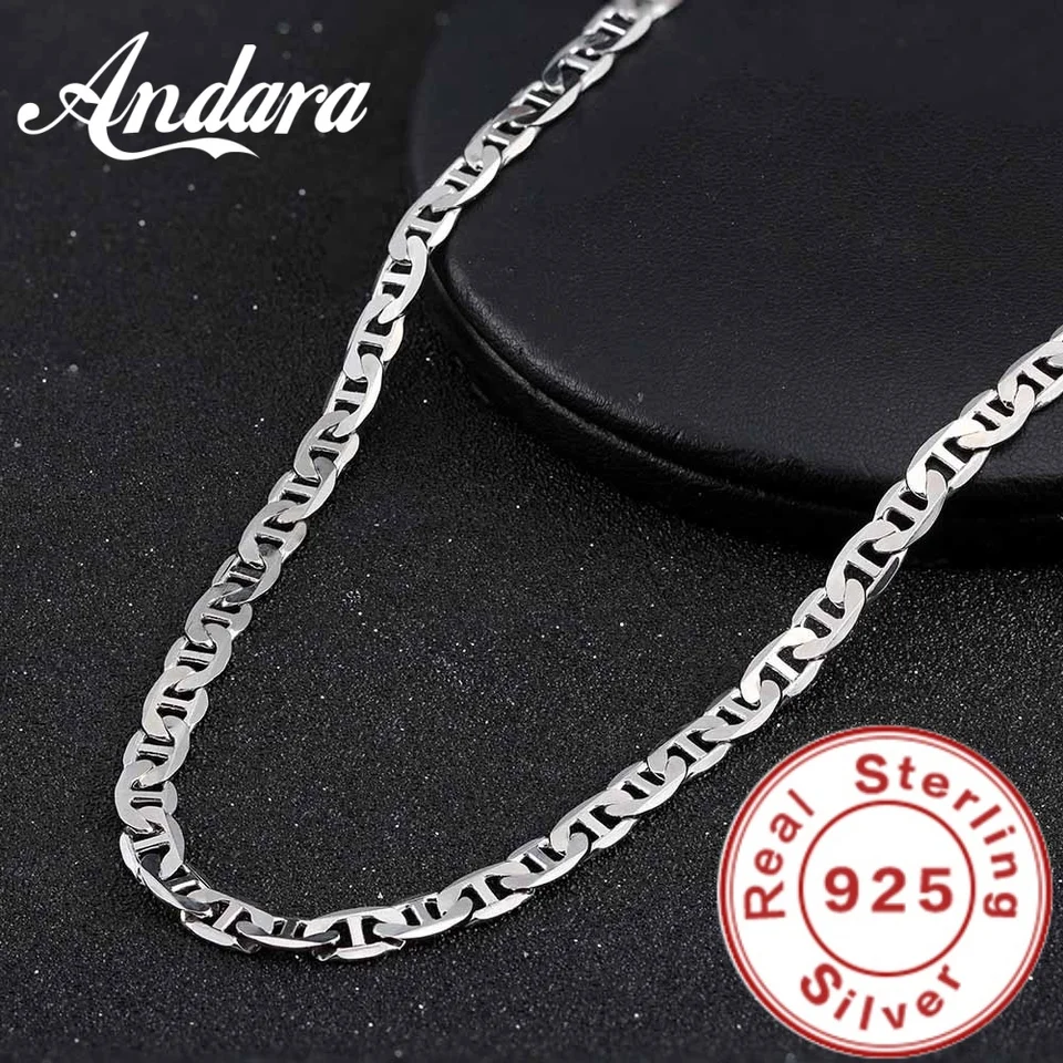 ANDARA 925 Sterling Silver 18/20/22/24 palca 6 mm náhrdelník pre ženy pre ženy módne svadobné kúzlo šperky