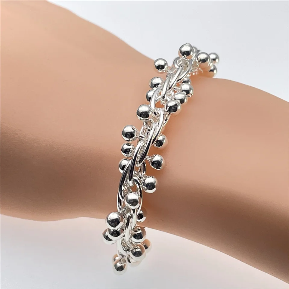 Andara 925 Sterling Silver náramok na sponky korálky pre ženy pre ženy zásnubné svadobné šperky darček