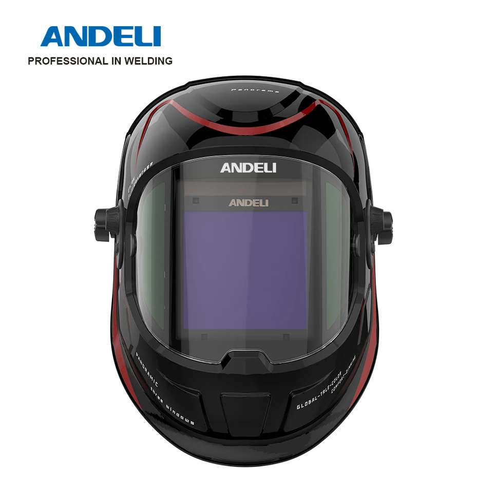 Andeli 100*95 mm zváračská maska ​​Veľký výhľad Automatické zatemnenie Zváracia prilba True Color Din4 1/1/1/2 spájkovacia maska ​​pre Tig Mig Mma Cut