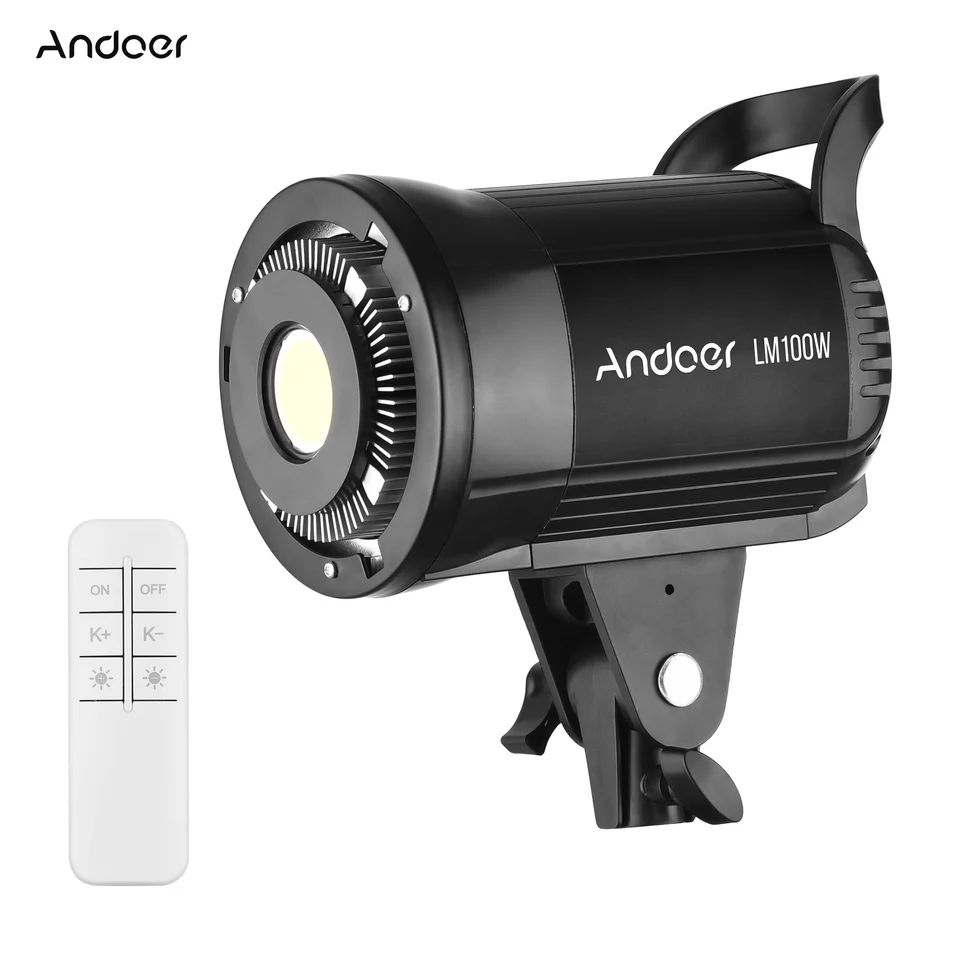 Andoer 60/80/100 W Studio Video LIGHT 5500K Stlmiteľné Bowens Mount Continuous Light pre video nahrávanie portrét Photography