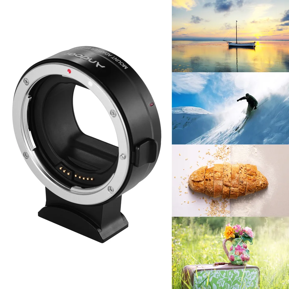 ANDOER EF-EOSR Automatické zaostrenie Camera Adapter Adapter Výmena za objektív EF-S-S-S do Canon EOS R RF MONT FULL RÁMOVÉ KAMERA