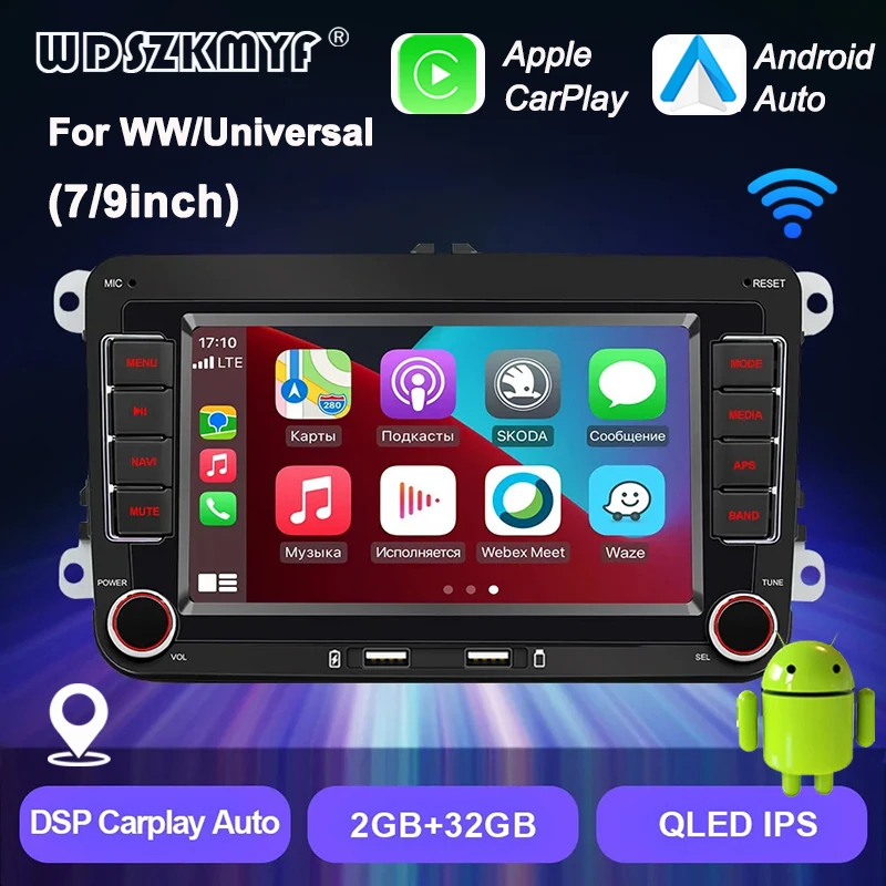 Android 13 2Din Car Radio Autoradio Multimedia Player pre VW Volkswagen Golf 5 6 Passat B6 Jetta Mk5 MK6 Intelligent Systems