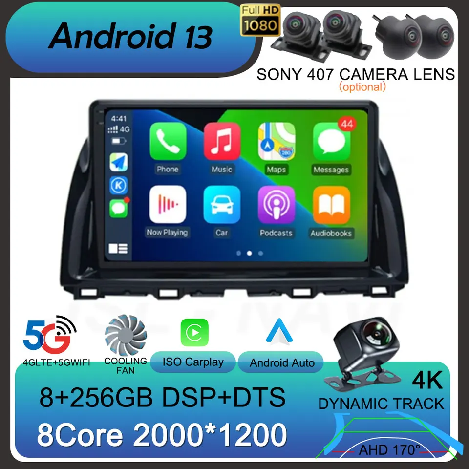 Android 13 Auto Car Radio pre Mazda CX5 CX -5 CX 5 2012 - 2015 Multimedia video prehrávač navigácia Stereo GPS CARPLAY 360 CAMOAN