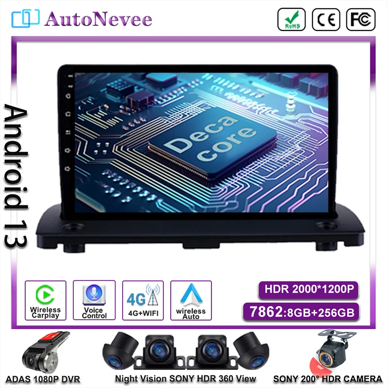 Android 13 Auto Radio pre Volvo XC90 2004-2014 Multimediálny hráč GPS navigačná stereofónna jednotka č. 2DIN DVD Vysoko výkonný BT