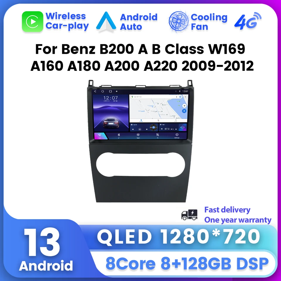 Android 13 Autoradio pre Mercedes Benz B200 AB Class W169 A160 A180 A200 A220 2009-2012 CarPlay GPS CarPlay GPS CarPlay