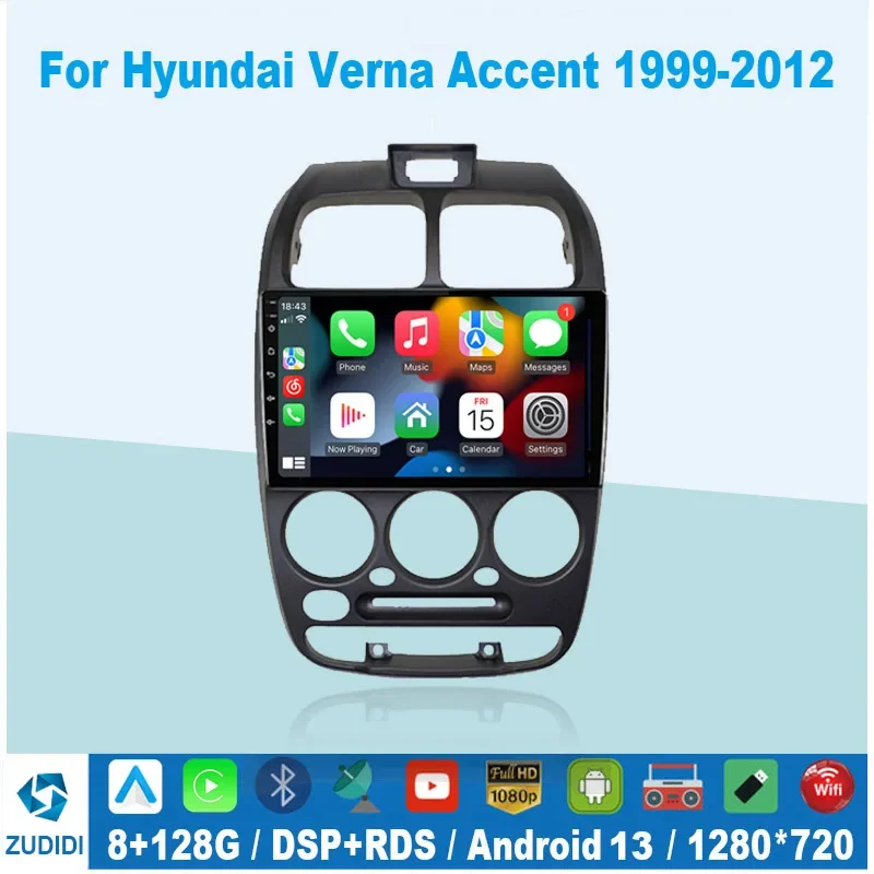 Android 13 Hlavná jednotka Car Radio Multimedia Video Player Navigation GPS pre Hyundai Accent II 2 LC2 1999 - 2012 Stereo
