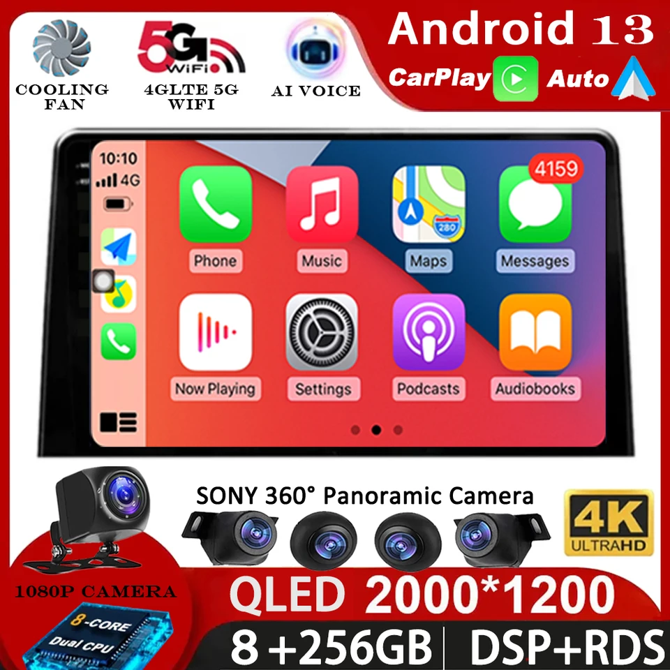 Android 13 pre Citroen Berlingo 2019 Peugeot Partner pre Peugeot Rifter pre Opel Combo Car Radio Multimedia Player Stereo GPS 4G