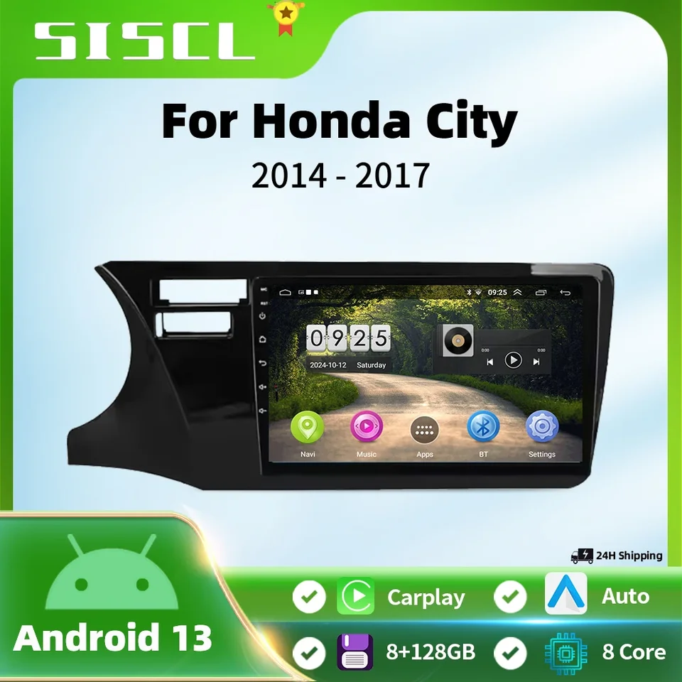 Android 13 pre Fit Honda City 2014 2015 2016 2017 ľavá ruka jazda s multimediálnymi stereofónnymi automobilmi DVD Video Player Navi Hu