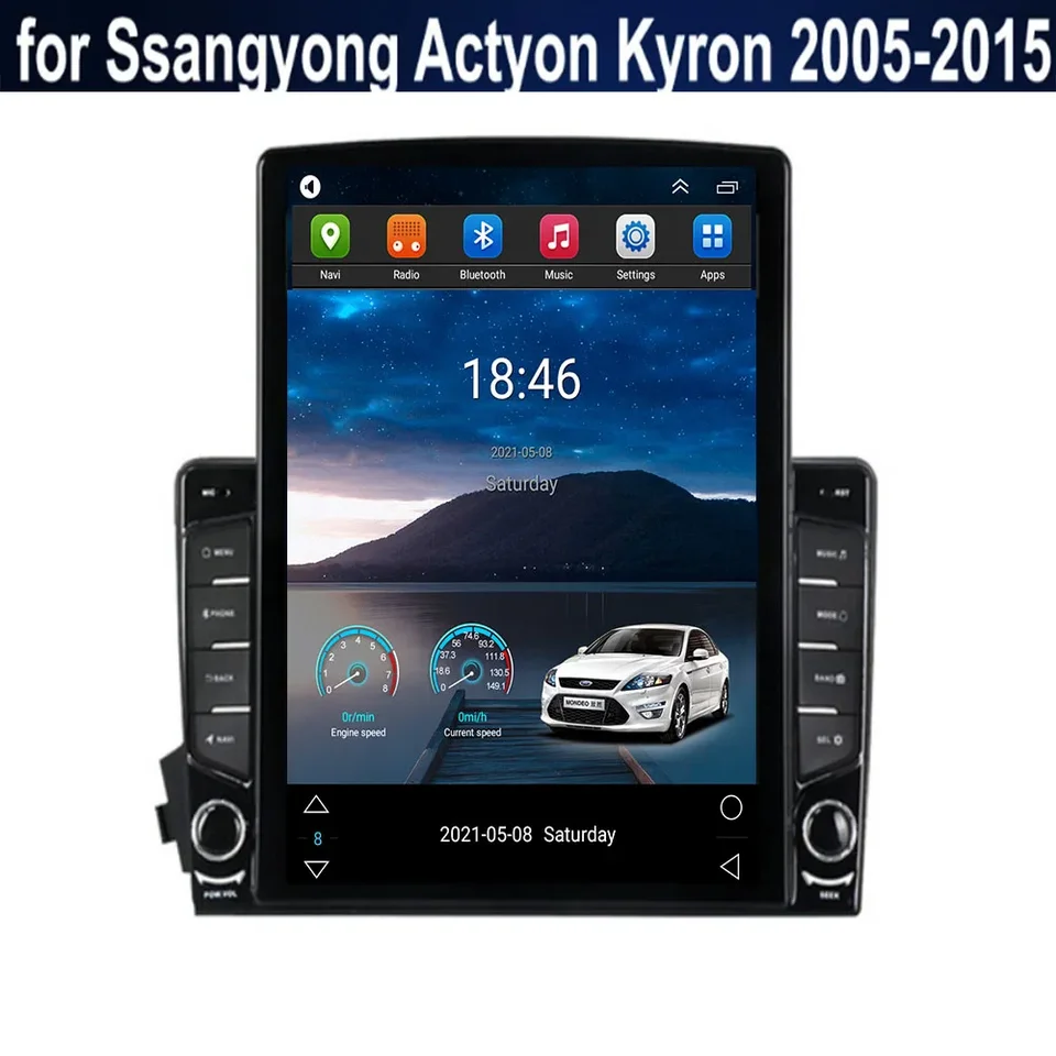 Android 13 pre Tesla v štýle vertikálneho obrazovky Radio Stereo Multimedia Audio Player pre Ssangyong Kyron Actyon 2005-2035 CarPlay