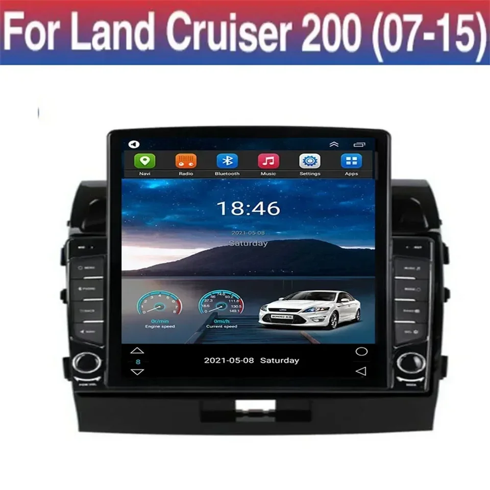 Android 13 pre Toyota Land Cruiser 2008 - 2015 Tesla Style Vertical Car Radio Radio Stereo Multimedia Player CarPlay GPS Nav 8+128G