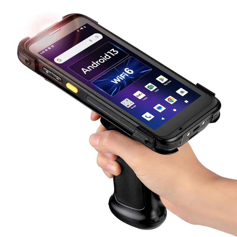 Android 13 Scanner čiarového kódu s pištoľou Grip Wi-Fi 6 Mobilný počítač PDA 5,5 