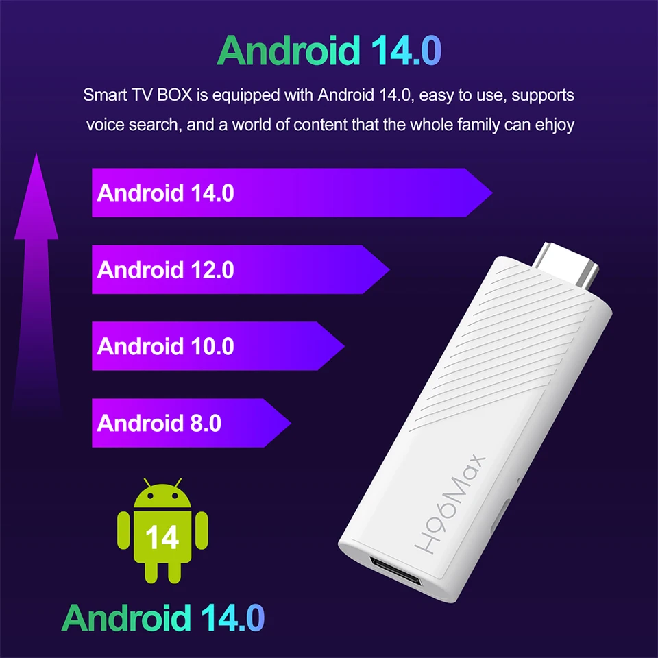Android 14.0 TV Stick 4K Set Top Box WiFi BT5.0 Android TV Stick 2GB 8 GB/2GB 16 GB TV Dongle Allwinner H313 Quad Core s diaľkovým ovládaním