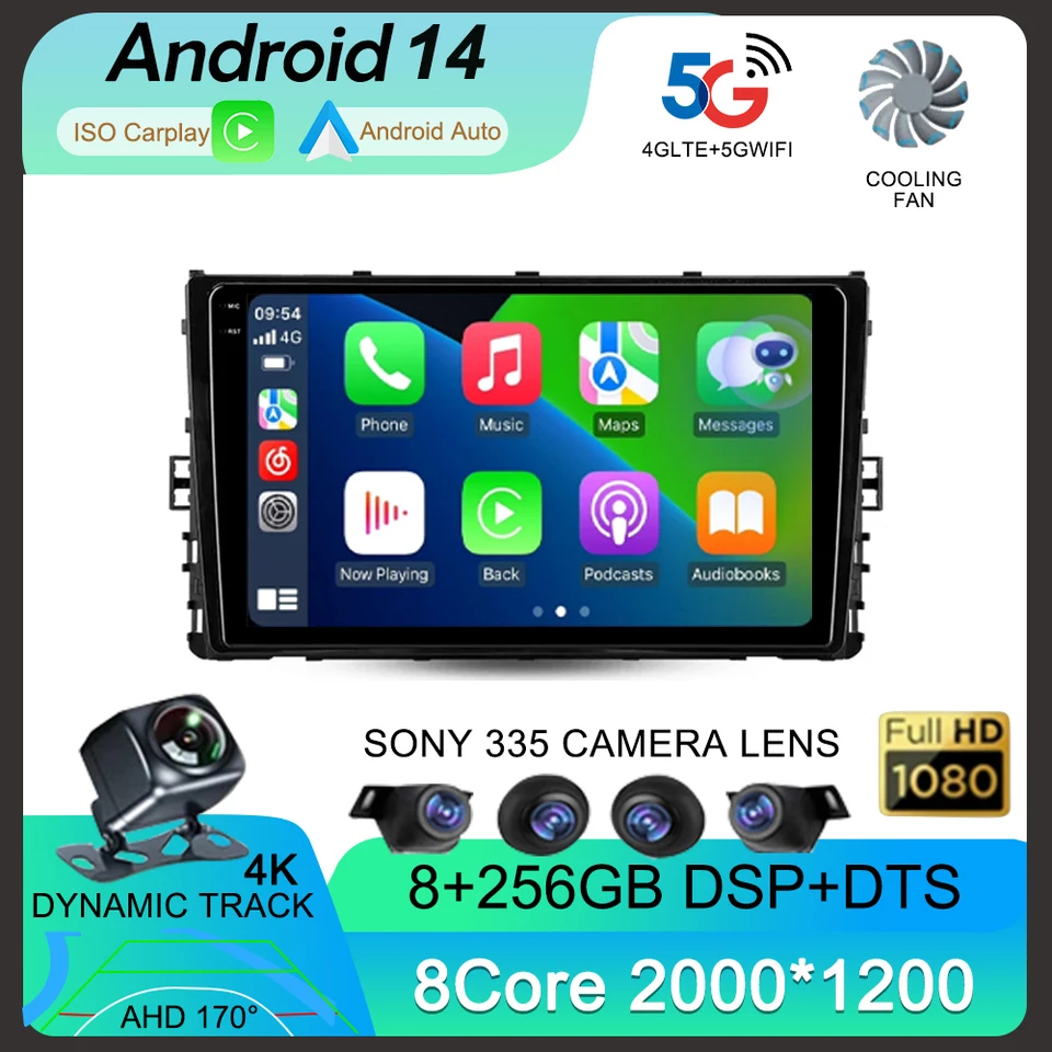 Android 14 Auto pre Volkswagen Jetta 7 2018 - 2022 Automatické rádio multimédiá NO 2DIN Player Vysoko výkonná obrazovka stereofónny bt no DVD
