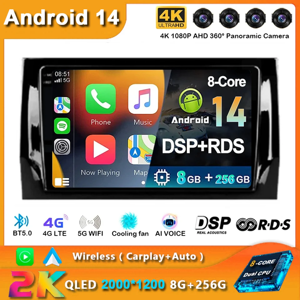Android 14 CanPlay Auto Car Radio pre skod Kodiaq 2016-2021 Karoq NU7 2017-2021 Multimedia video prehrávač navigácia 2 DIN DVD