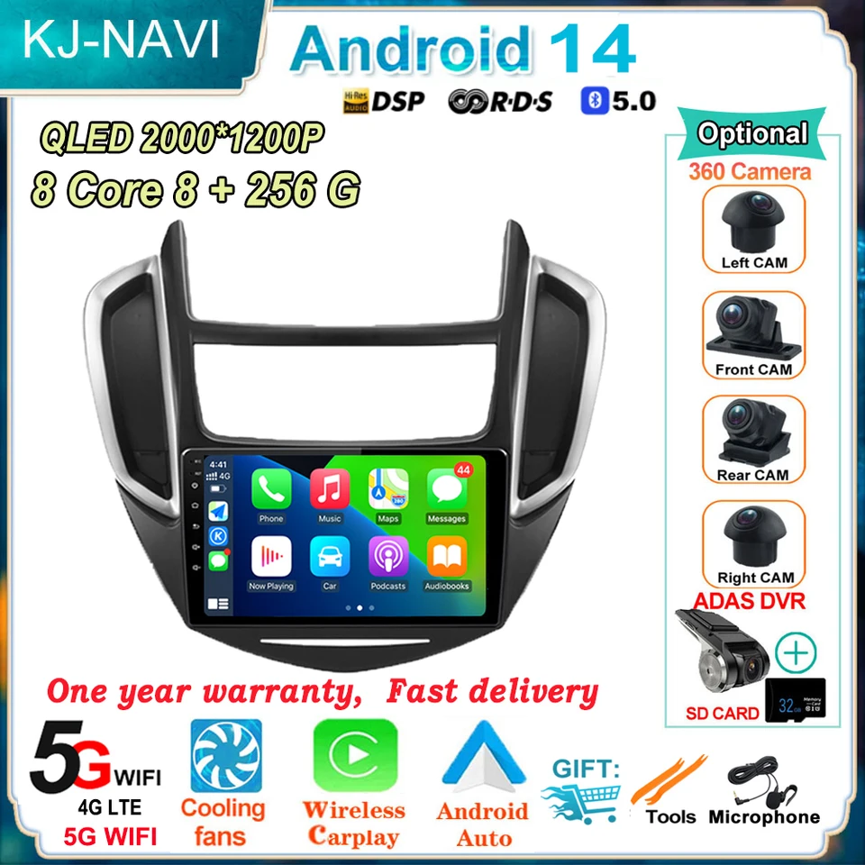 Android 14 Car Radio Multimedia Stereo Player WiFi GPS navigačné video pre Chevrolet Trax Tracker 2013 - 2016