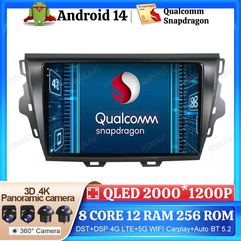 Android 14 Car Radio pre Great Wall Volexx C30 2015 - 2019 Multimedia 5G WiFi Stereo BT GPS DVD navigácia 2 DIN Head Unit 2DIN