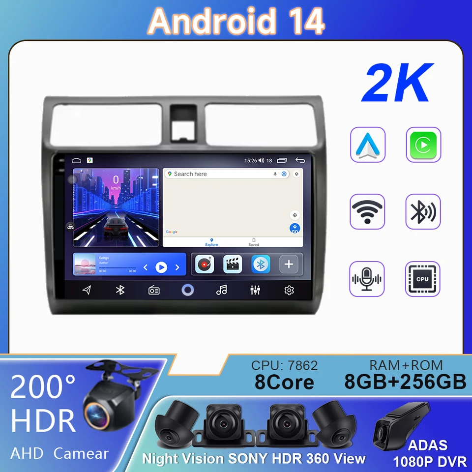 Android 14 Car Radio pre Suzuki Swift 2003 - 2006 2007 2008 2009 2010 Multimediálny hráč stereofónny Carplay Auto Head Unit WiFi 4G BT