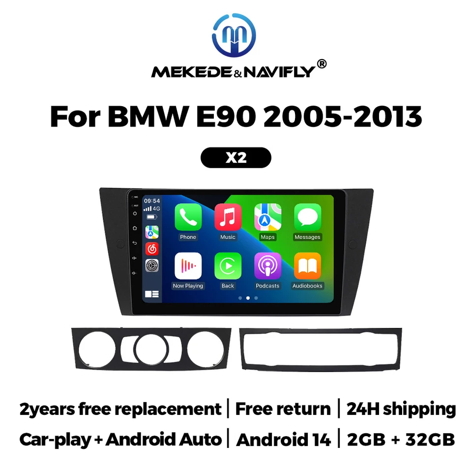Android 14 Car Radio Stereo pre BMW 3 Series BMW E90 E91 E92 E93 2005-2013 Multimediálny hráč Autoradio GPS podporuje CarPlay Auto Carplay Auto