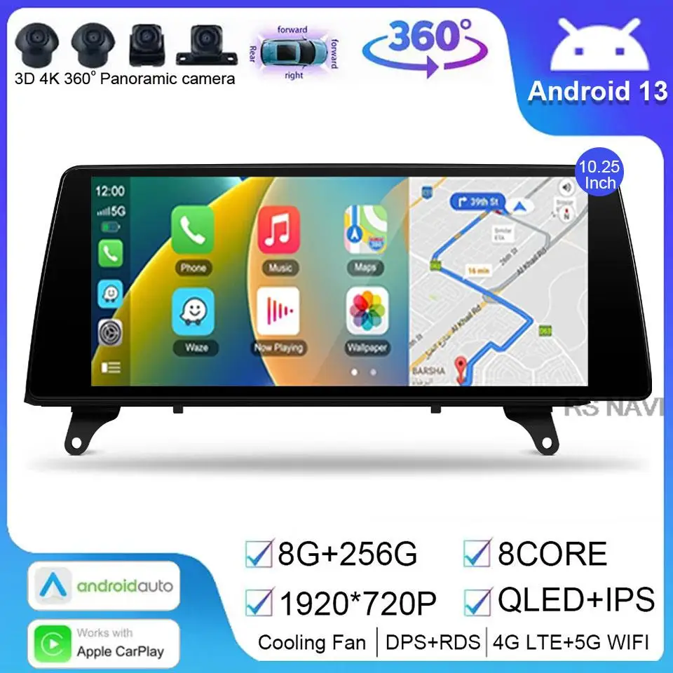 Android 14 Cardio Radio pre BMW X5 E70 X6 E71 2007-2014 CCC CIC Multimedia CarPlay Auto Stereo GPS Head Unit RHD Audio QLED Player