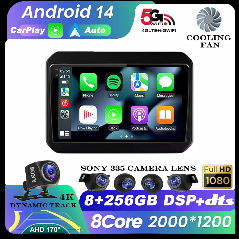 Android 14 Cardio Radio pre Suzuki Ignis 2016 - 2020 Multimedia stereofónny carplay 4G WiFi GPS navigačný systém Autoradio BT
