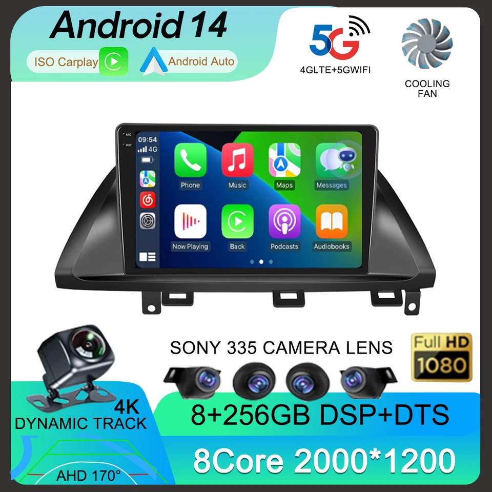 Android 14 CarPlay Auto pre Honda Odyssey 2005 2006 2007 2008 2009 2010 CAR Radio Video Stereo GPS Multimedia Player WiFi No DSP