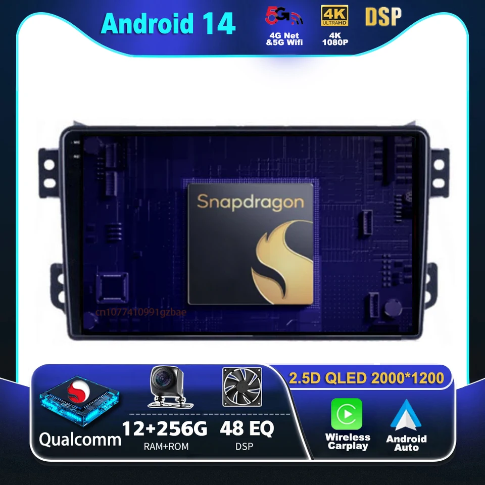 Android 14 CarPlay Auto pre Suzuki Splash Ritz Opel Agila 2008 - 2014 CAR Radio Player Multimedia stereo navigácia DSP DVD BT