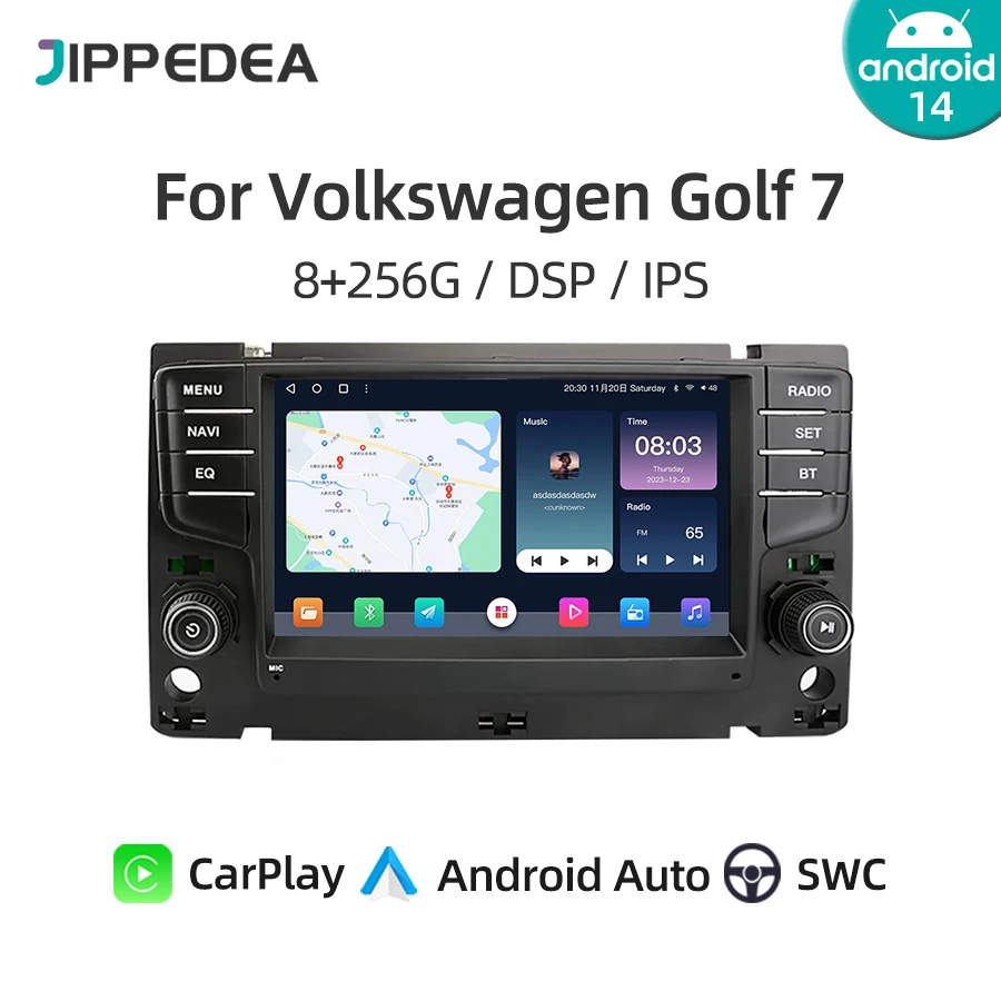Android 14 CarPlay Car Multimedia Player GPS Navigation WiFi Bluetooth Car Radio pre Volkswagen Golf 7 Lamando Magotan 2012-2018