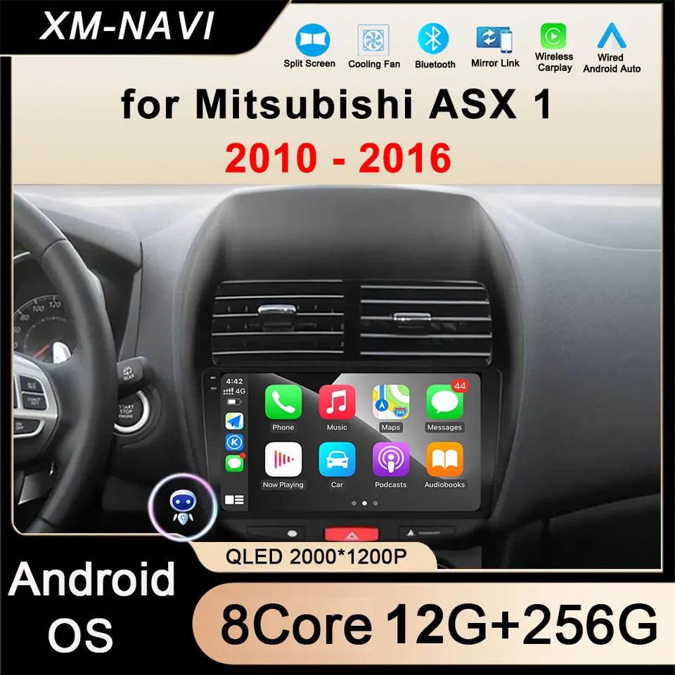 Android 14 CarPlay Car Radio pre Mitsubishi ASX 1 2010 2012 2012 2013 2014 2015 2016 GPS multimediálny video prehrávač Stereo 2DIN DVD