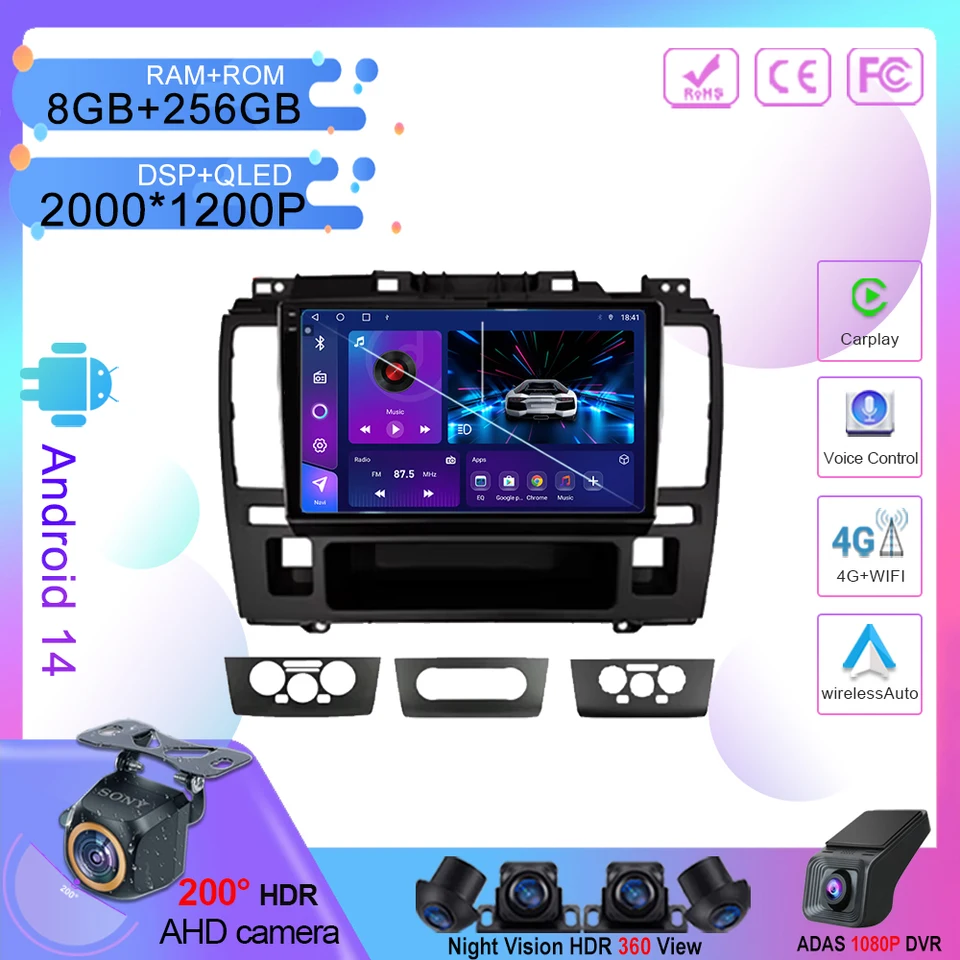 Android 14 DVD automobilu pre Nissan Tiida Tida 2005-2010 Auto rádio Stereo Head Unit Multimedia Player GPS Navigation SPU Screen 7862