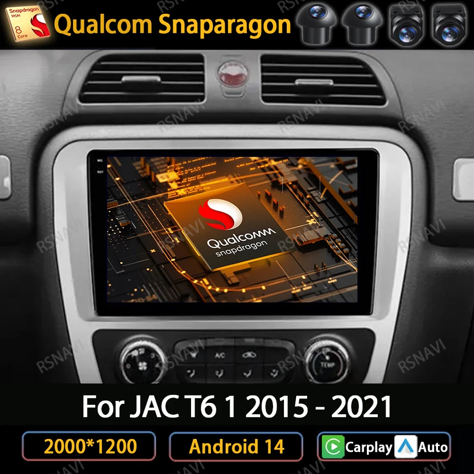 Android 14 Hlavná jednotka pre JAC T6 T8 2015 2016 2018 2022 2021 Automobilie Multimedia Video Player CARPLAY AUTO GPS NAVI 4G WIFI QLED