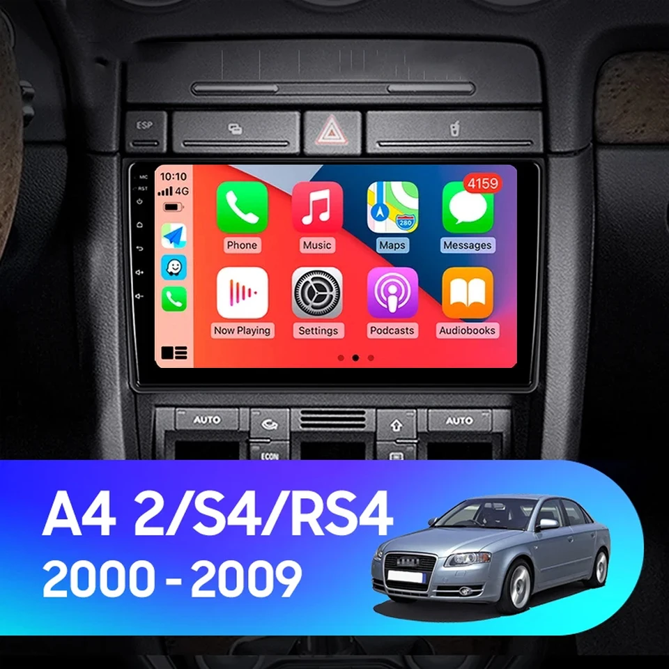 Android 14 pre Audi A4 II 2 B6 III 3 B7 2000 - 2009 S4 2002 - 2008 RS4 2005 - 2009 Car Multimedia Video Player Navigation