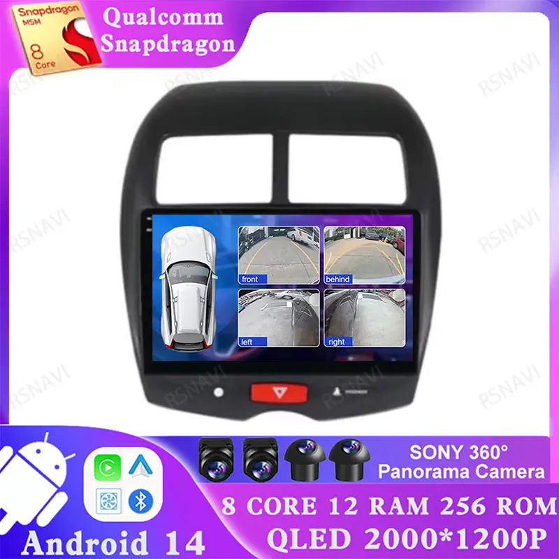 Android 14 pre Mitsubishi ASX 1 2010 2012 2012 2014 2015 2016 2016 GPS Multimedia Car Radio BT 5G WiFi Stereo Qualcomm 4G LTE