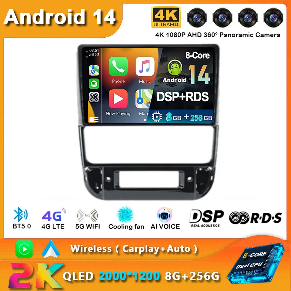 Android 14 pre Peugeot 406 1994-2005 2 DIN Car Radio CarPlay Multimedia Stereo GPS Navigation Head Unit Android Auto WiFi
