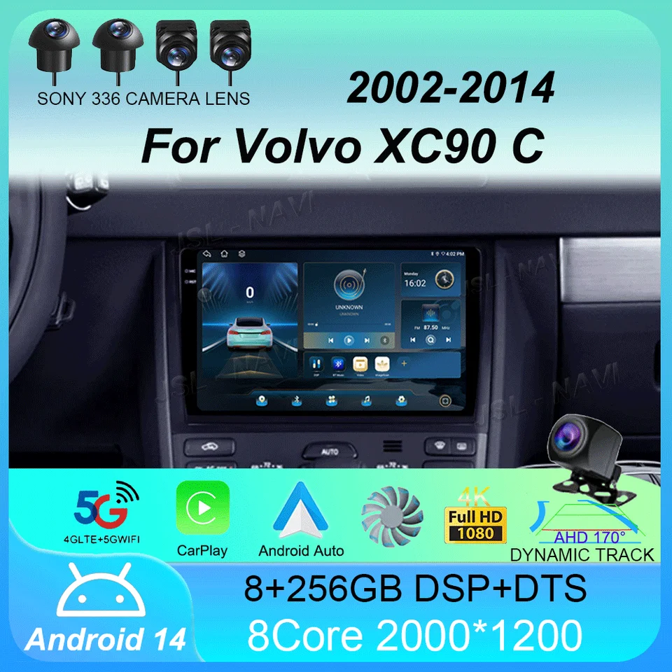 Android 14 pre Volvo XC90 C 2002 - 2014 Multimedia Video Player Car Radio Navigation Stereo GPS No 2Din 2 DIN DVD