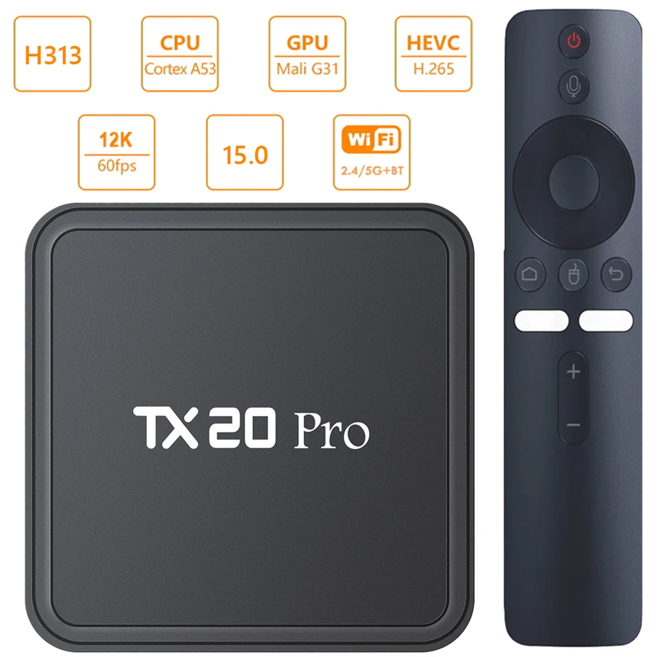 Android 15.0 Player Media Player 4K HD TV box Allwinner H313 Quad Core Set Top Box Dual WiFi BT5.2 Android 15 TV box 1 GB 8 GB