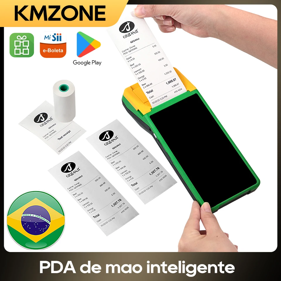 Android 8.1 WiFi Bluetooth POS Terminál 58 mm Tlačiareň s tepelným papierom bezdrôtové vreckové mobilné zariadenia 5,5 palca displej